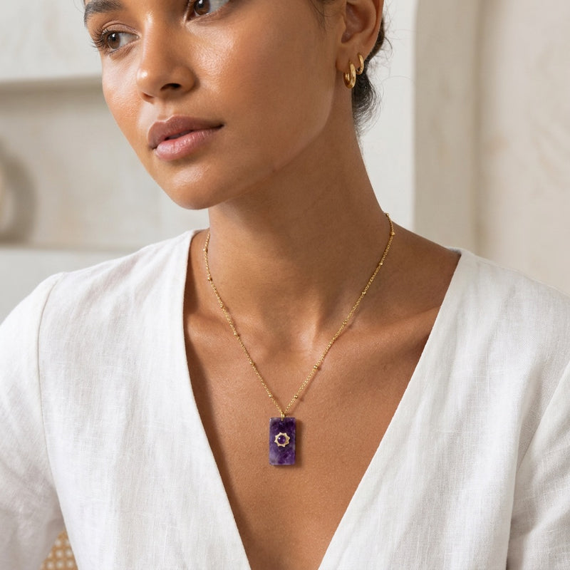 Amethyst Stone Necklace "Mobli"