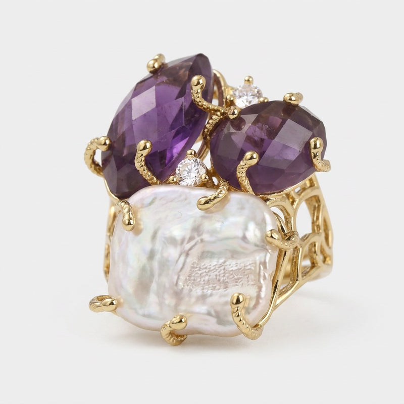 Amethyst Stone Ring "Diana"