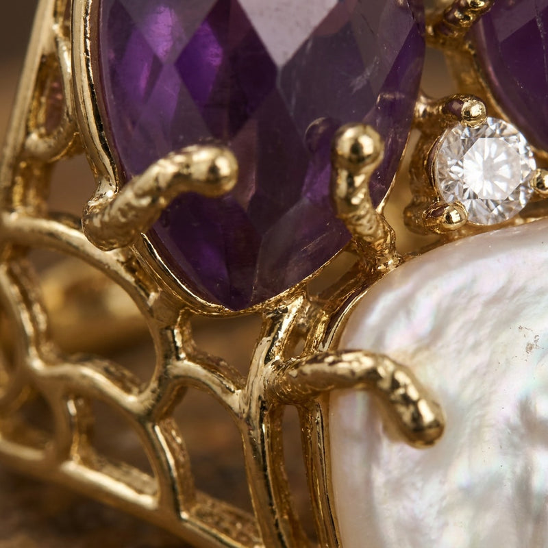 Amethyst Stone Ring "Diana"