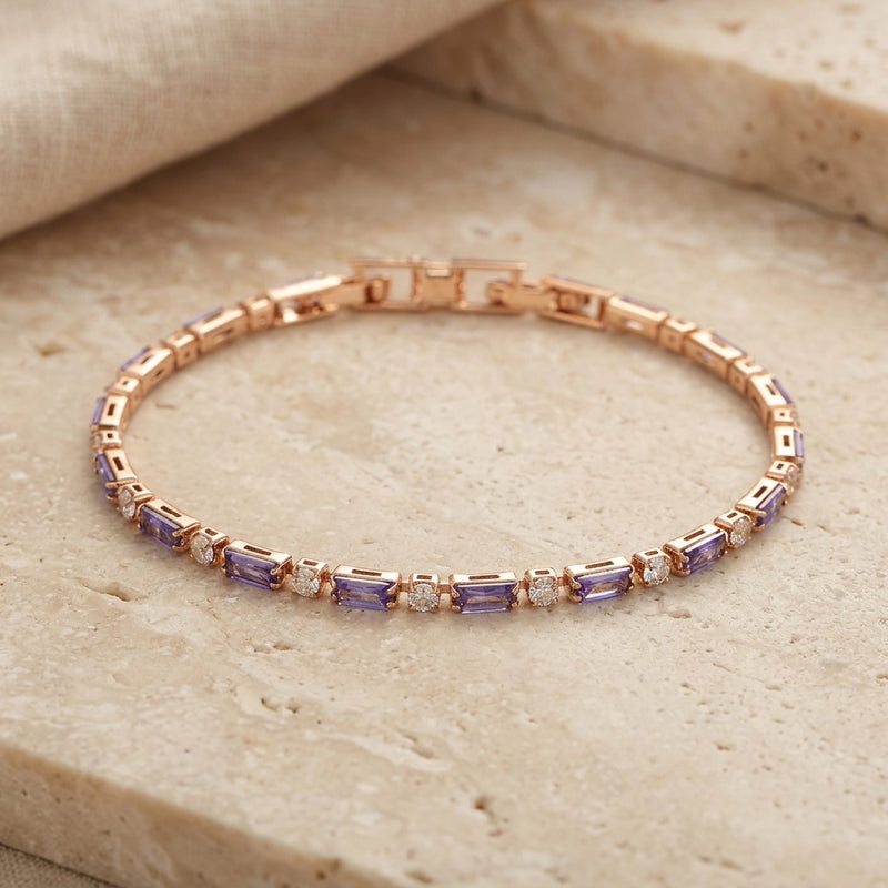 Amethyst Bracelet "Pulpor" gold/ silver