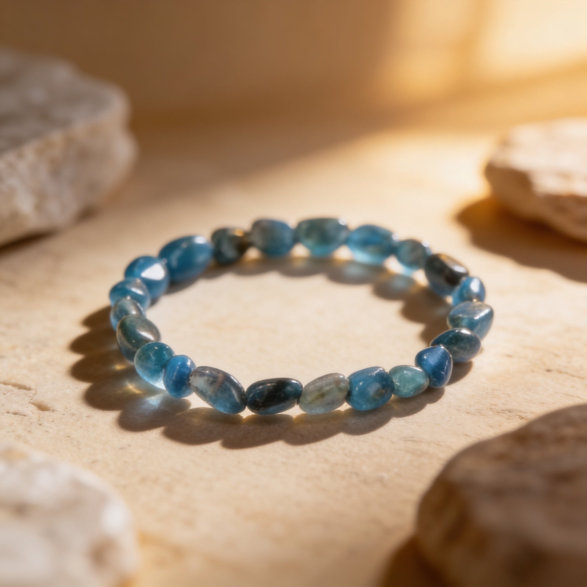 Apatite Bead Bracelet "Blue Horizon"