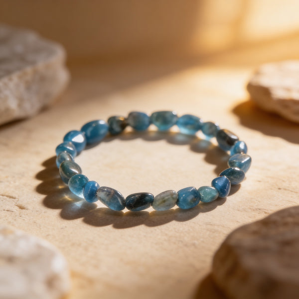 Apatite Bead Bracelet "Blue Horizon"