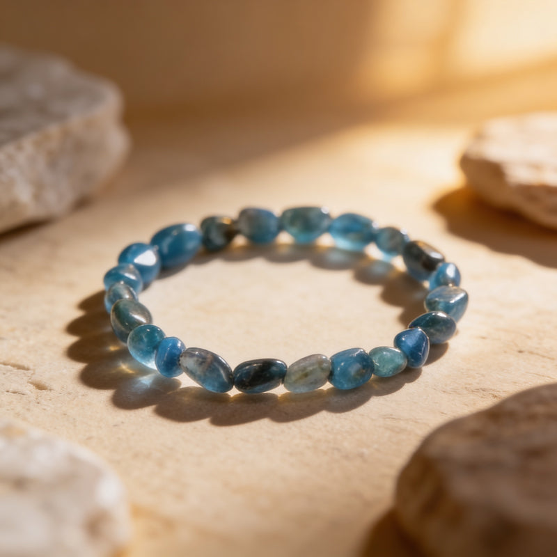 Apatite Bead Bracelet "Blue Horizon"