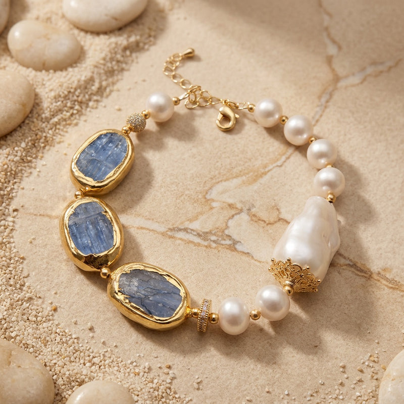Apatite & Pearl Bracelet "Concha"