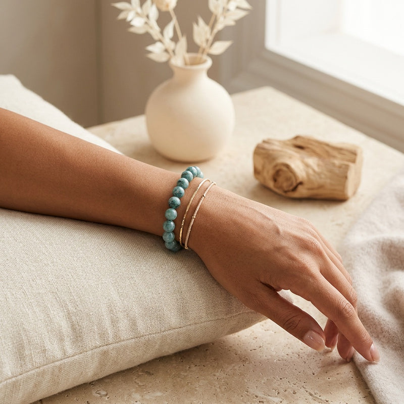 Aquamarine Stone Bracelet “Element”