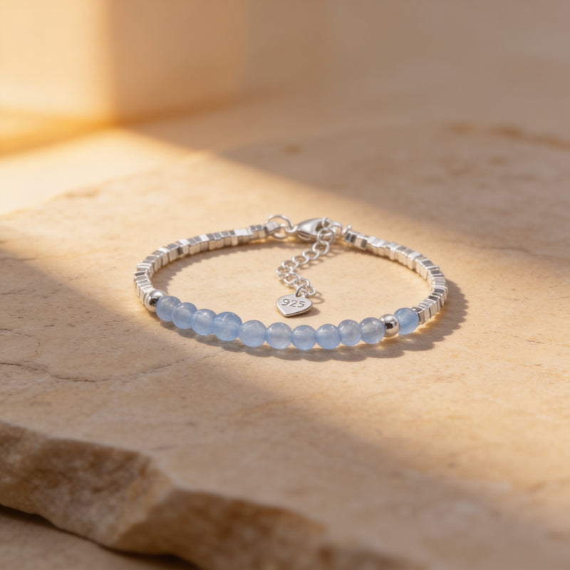Aquamarine Stone Bracelet "Sea Whisper"
