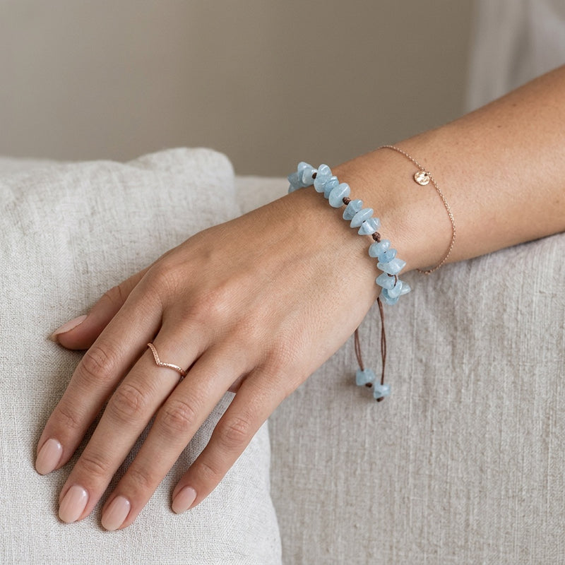 Blue Stone Aquamarine Bracelet "MADURA"