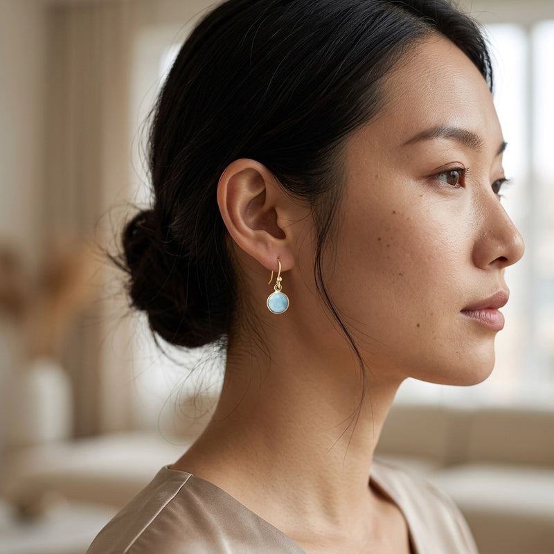 Aquamarine Stone Earrings "Precious"