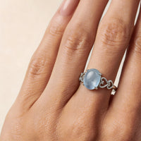 Adjustable Ring "Sea Crystal" Aquamarine
