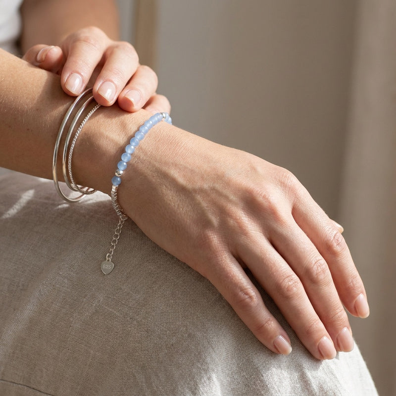 Aquamarine Stone Bracelet "Sea Whisper"