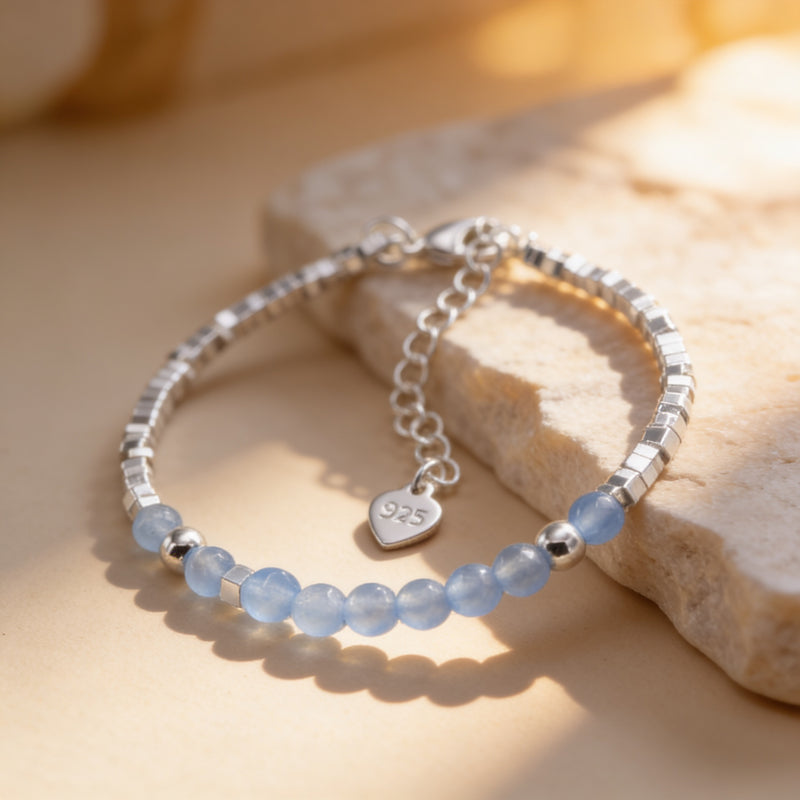Aquamarine Stone Bracelet "Sea Whisper"