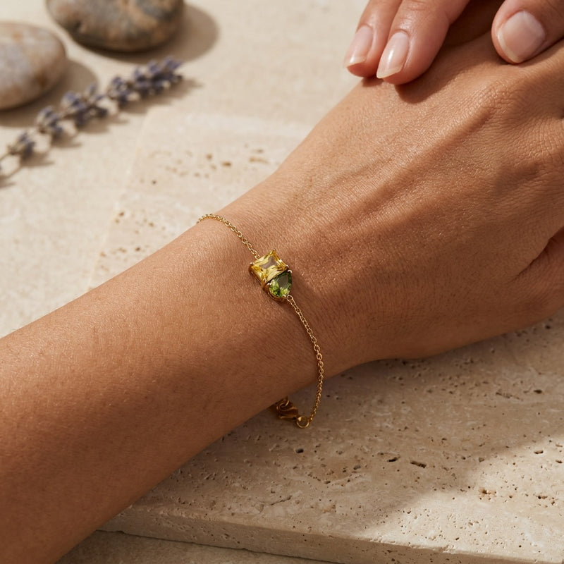 Peridot & Citrine Stone Bracelet “Esmira”