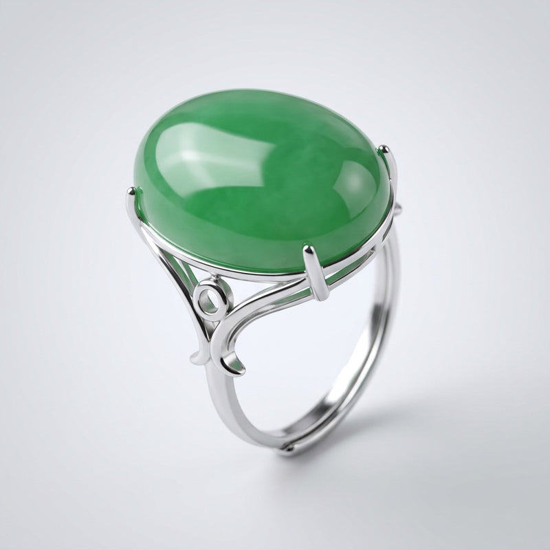Green Aventurine Stone Adjustable Ring "Elaris"