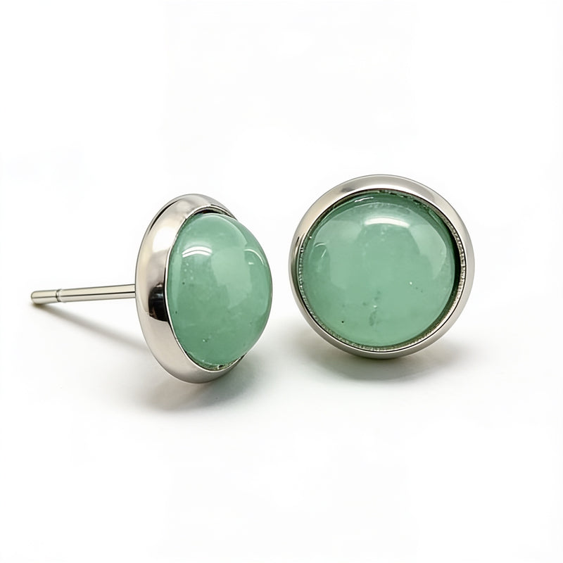 Aventurine Stone Stud Earrings "Orbita"