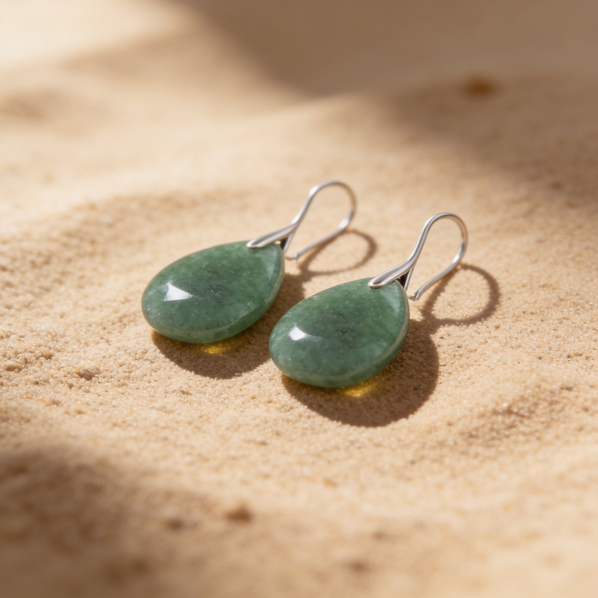 Aventurine Stone Earrings "Elaris Dew"