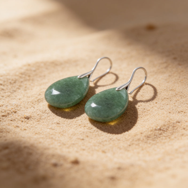 Aventurine Stone Earrings "Elaris Dew"