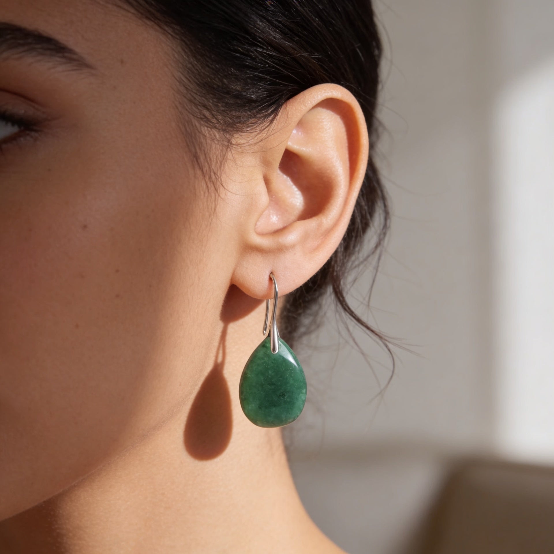 Aventurine Stone Earrings "Elaris Dew"