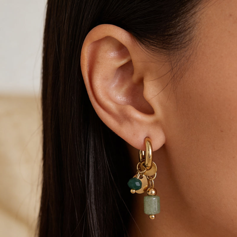Green Aventurine Earrings "Golden Aura"