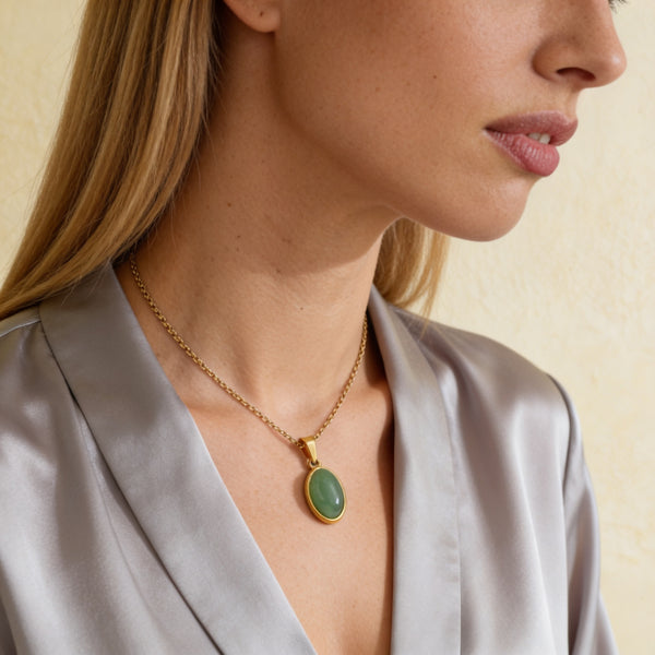 Aventurine Stone Necklace "Verdant Glow"