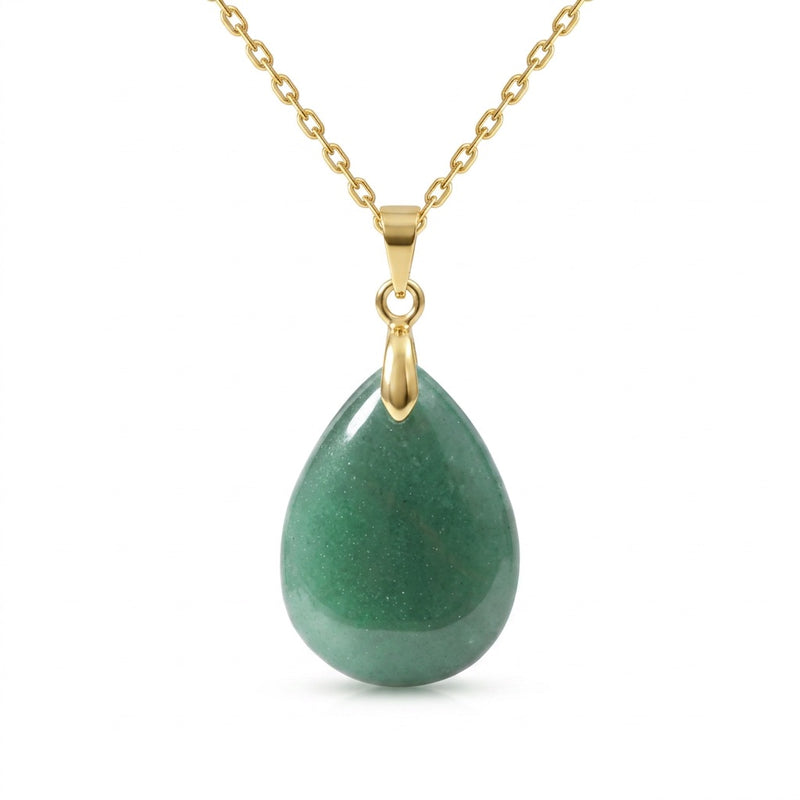 Green Aventurine Stone Necklace “Perle”
