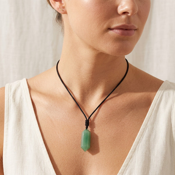 Aventurine Gemstone Necklace "Totem"