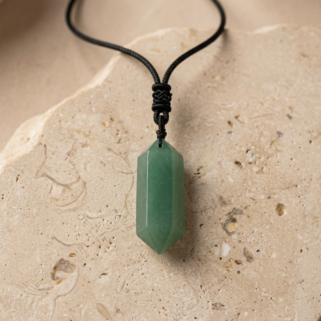 Aventurine Gemstone Necklace "Totem"