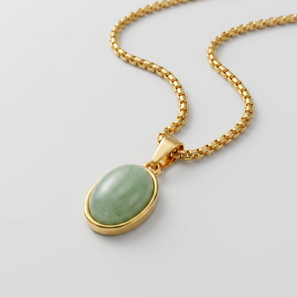 Aventurine Stone Necklace "Verdant Glow"