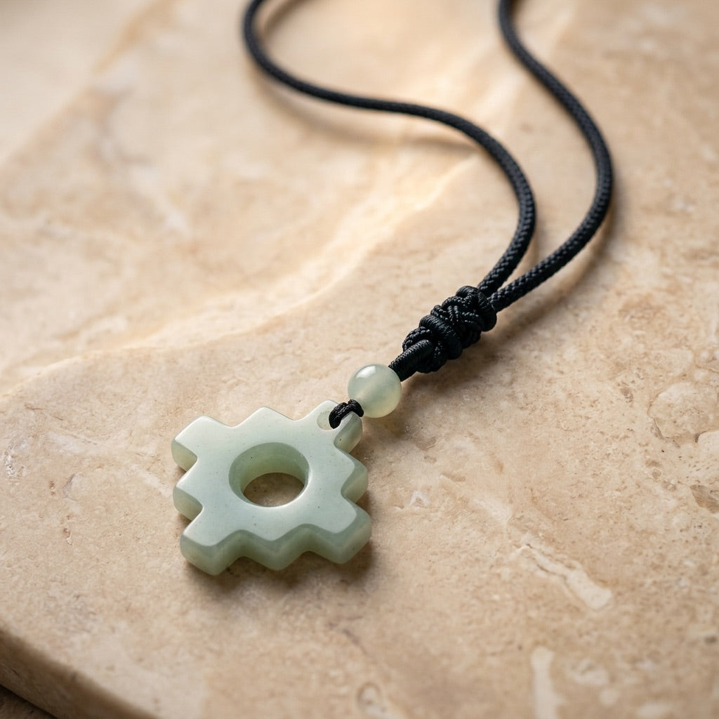 Aventurine Necklace "Tetris"