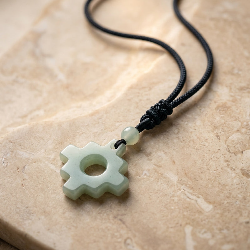Aventurine Necklace "Tetris"