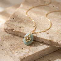 Aventurine Stone Necklace "Eucalyp"
