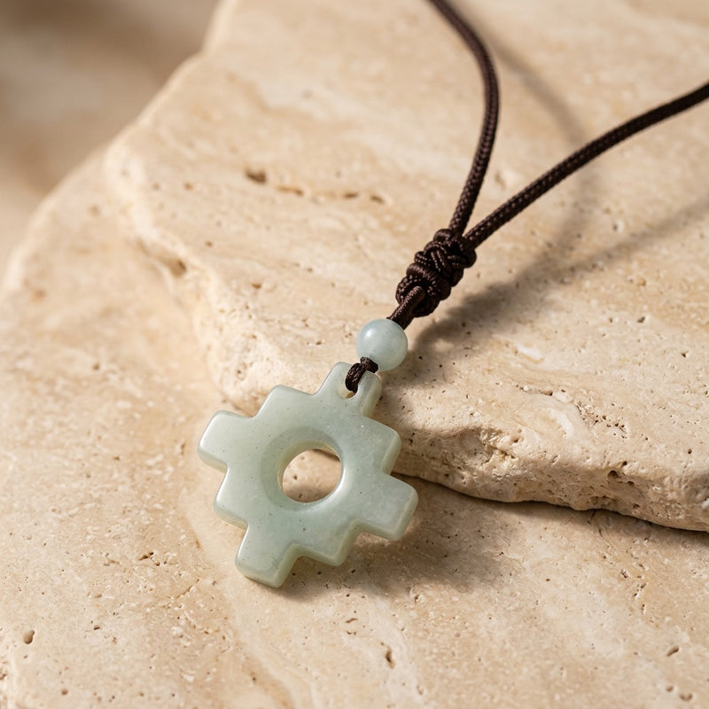 Aventurine Necklace "Tetris"
