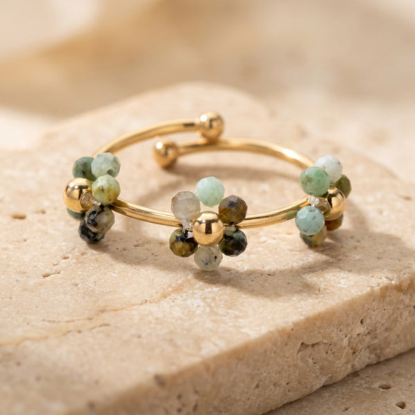 Aventurine Ring "Flower"