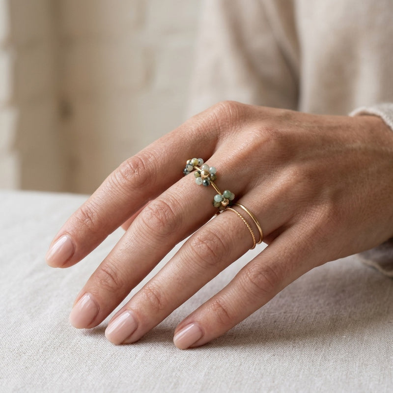 Aventurine Ring "Flower"