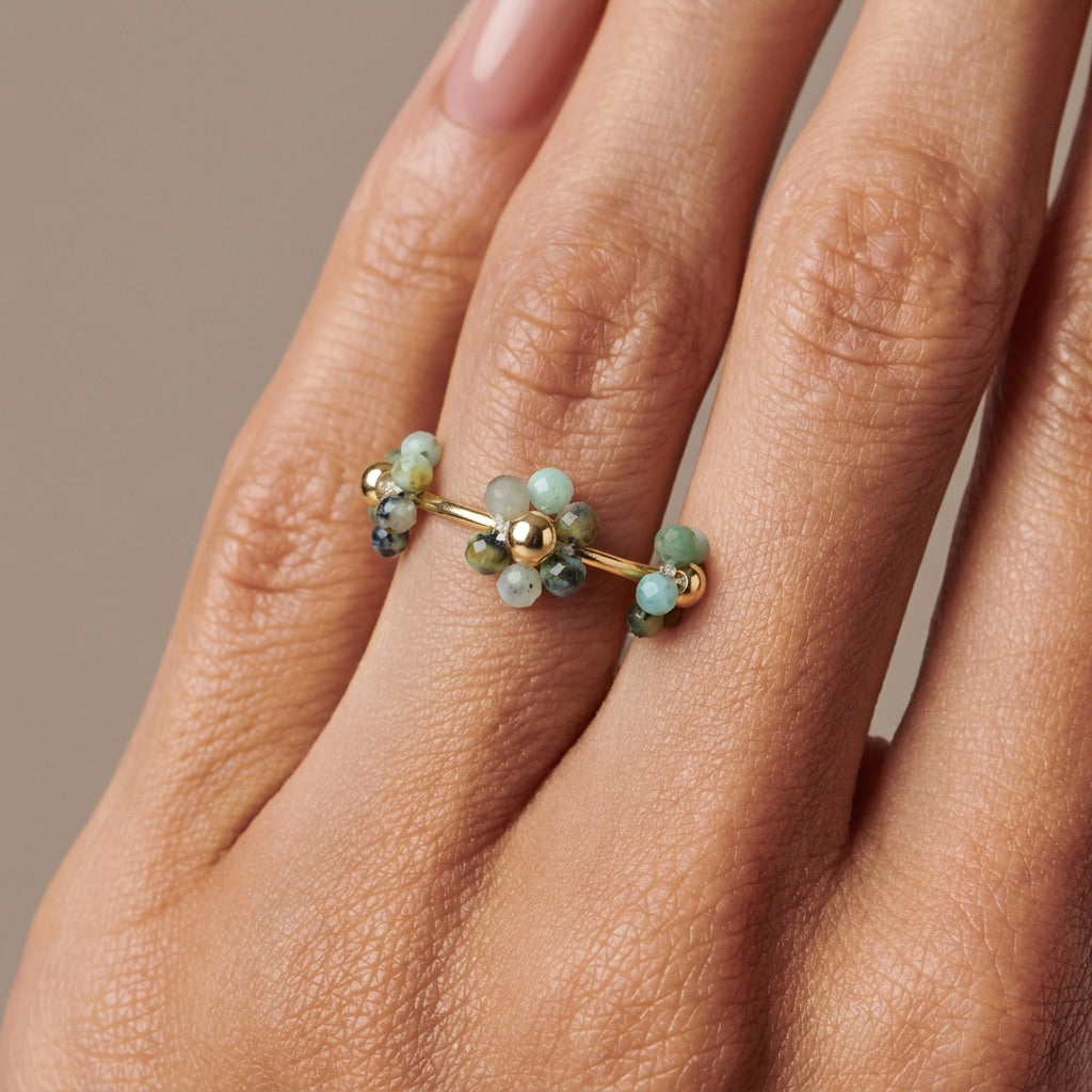 Aventurine Ring "Flower"