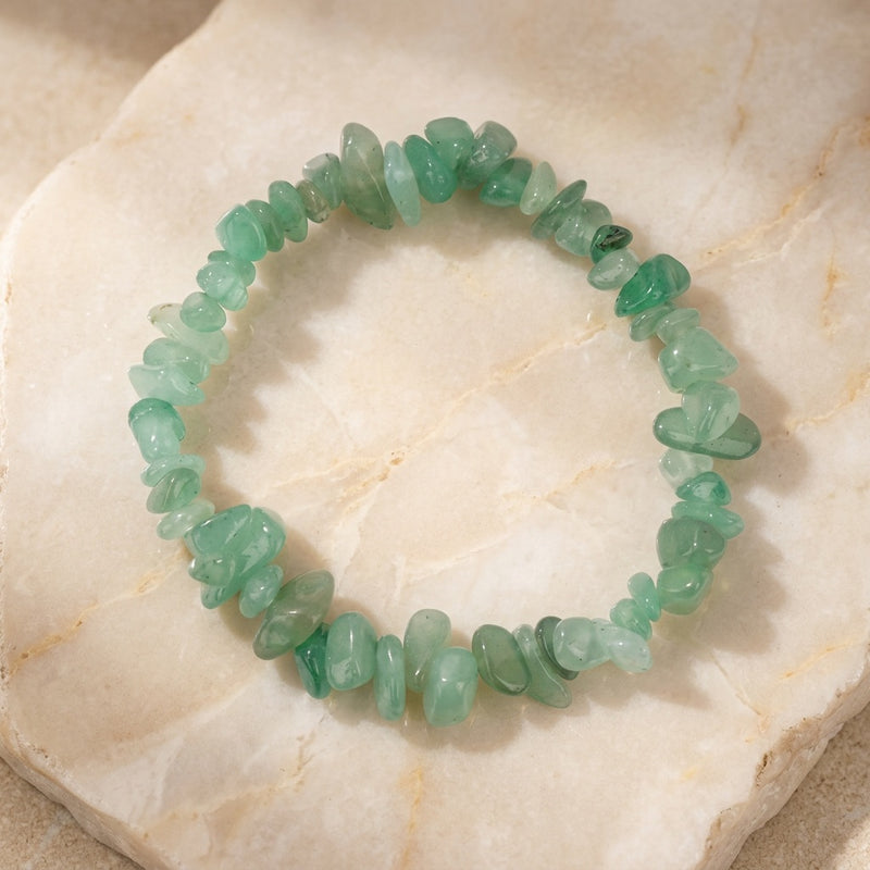 Green Aventurine Elastic Chip Bracelet "Nama"