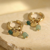 Green Aventurine Earrings "Golden Aura"