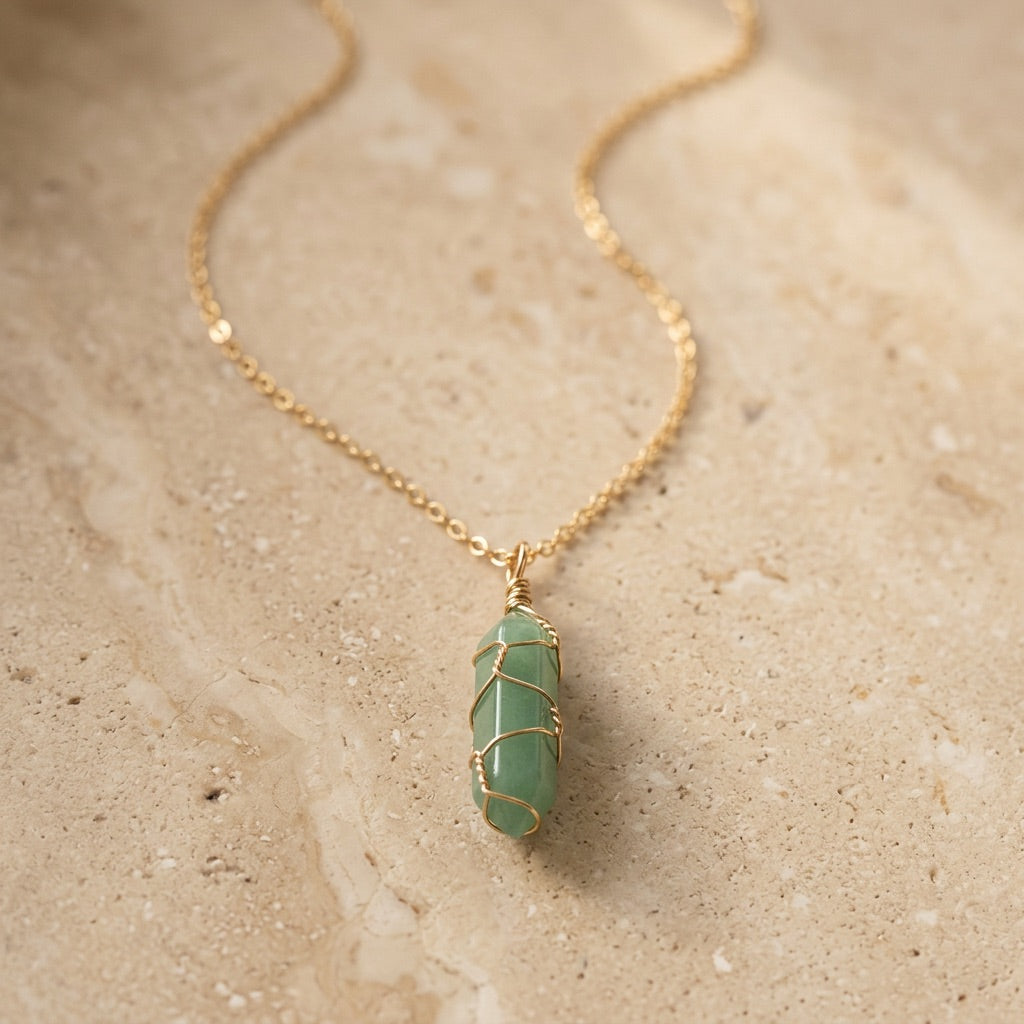 Gold Aventurine Necklace "Nexa Solrise"