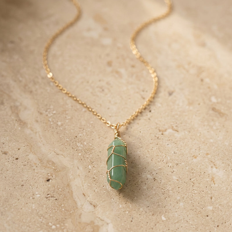 Gold Aventurine Necklace "Nexa Solrise"