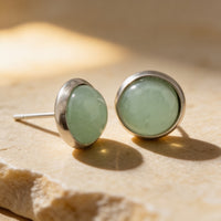 Aventurine Stone Stud Earrings "Orbita"
