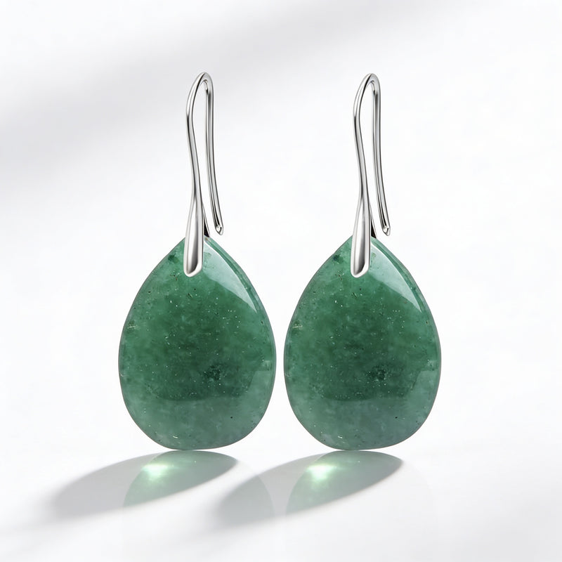 Aventurine Stone Earrings "Elaris Dew"