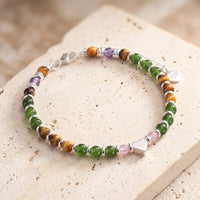 Tiger Eye & Aventurine Stone Bracelet "Solar Crest"