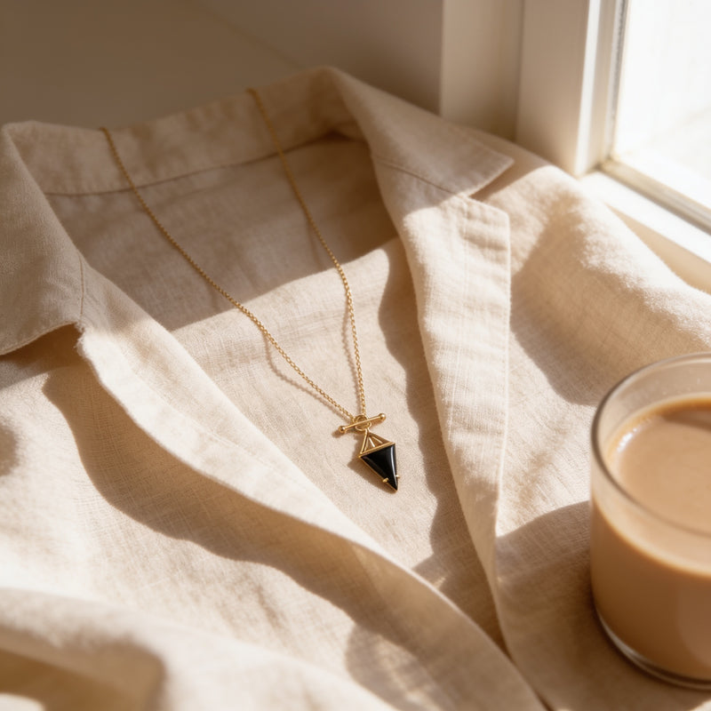 Black Obsidian Necklace "Hero"