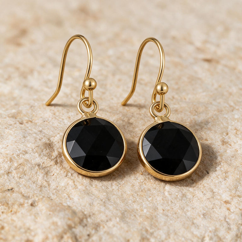 Black Obsidian Stone Earrings "Precious"