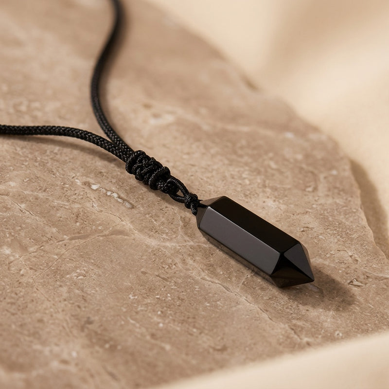 Black Obsidian Necklace "Totem"