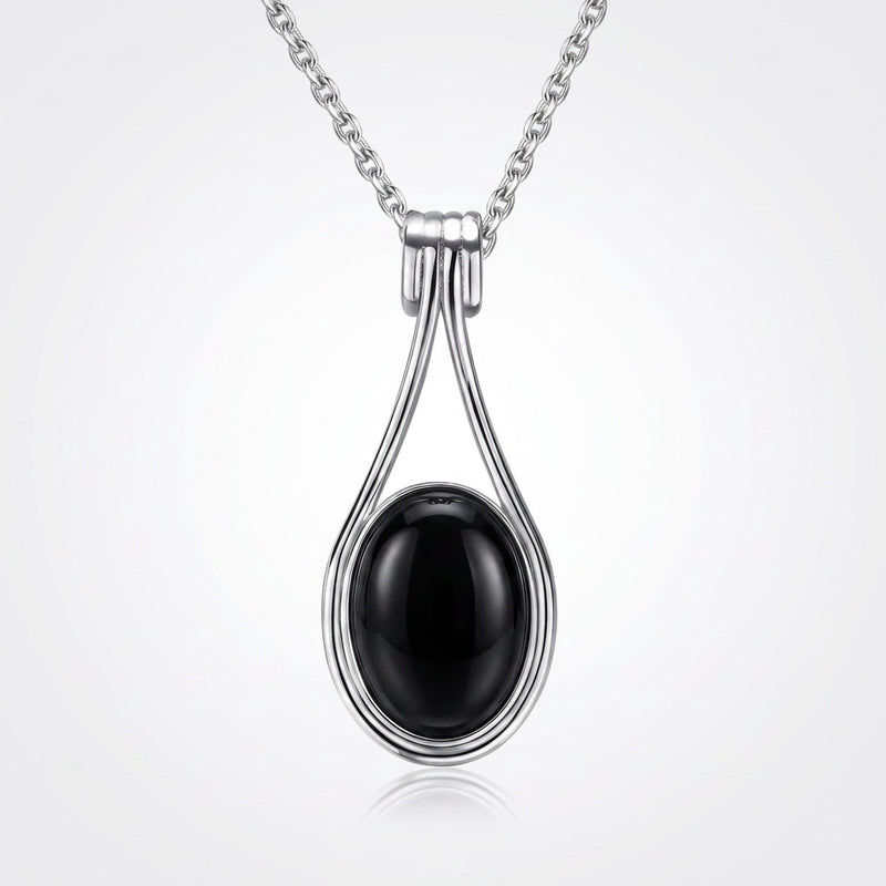 Black Obsidian Stone Necklace "Luana"