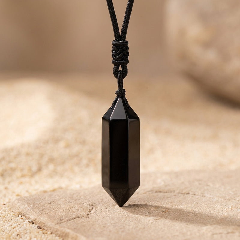 Black Obsidian Necklace "Totem"