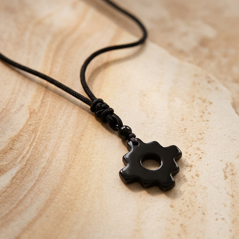 Black Onyx Necklace "Tetris" jewelry