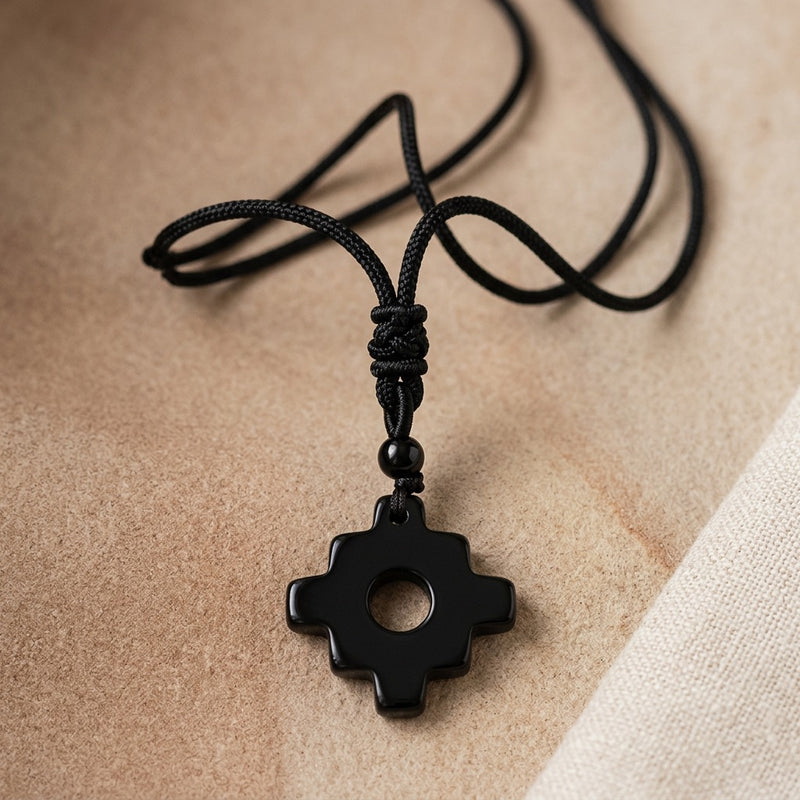 Black Onyx Necklace "Tetris" jewelry