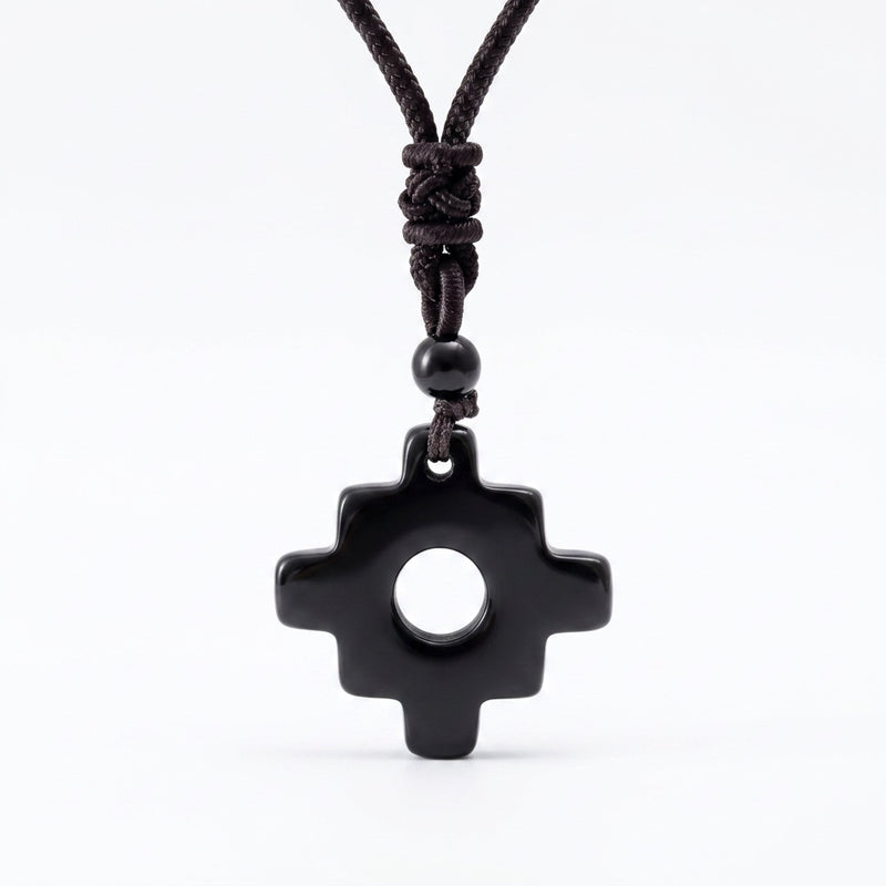 Black Onyx Necklace "Tetris" jewelry