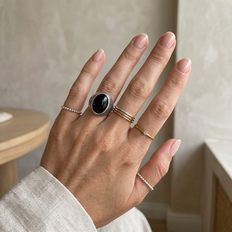 Black Onyx Ring "Kurozen"